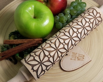 Royal Pattern 4 - engraved rolling pin, embossed rolling pin, handmade rolling pin, christmas rolling pin, embossed rolling pin