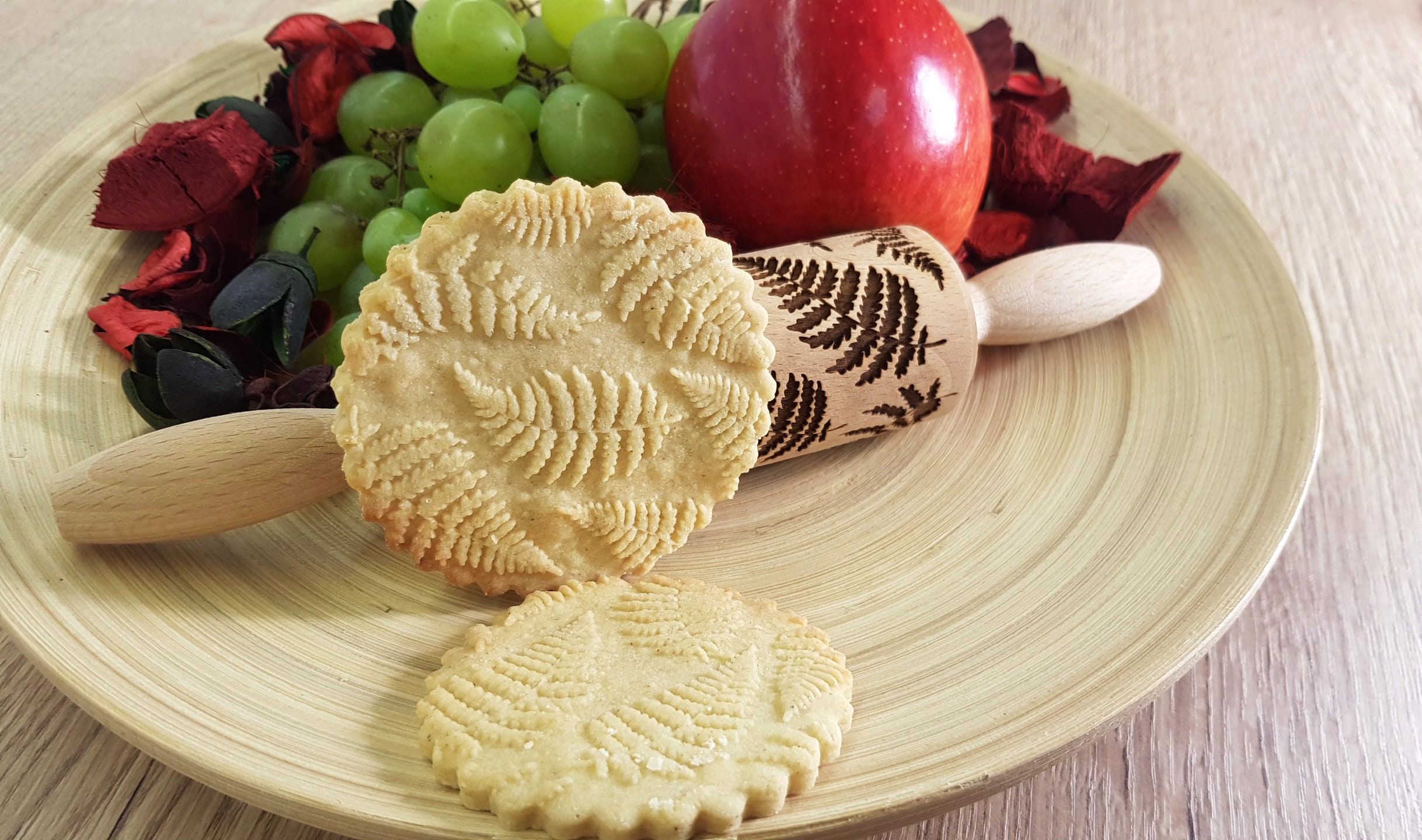 Polypody Engraved Rolling Pin Embossed Handmade Rolling Etsy Australia