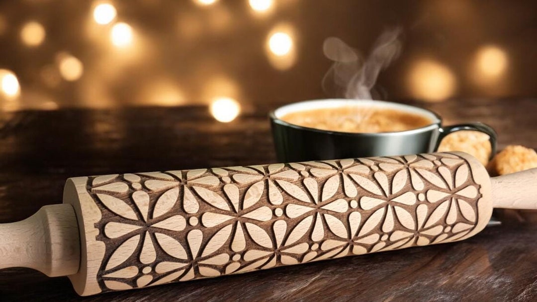 Royal Pattern 4 - Engraved Rolling Pin, Embossed Rolling Pin, Handmade ...