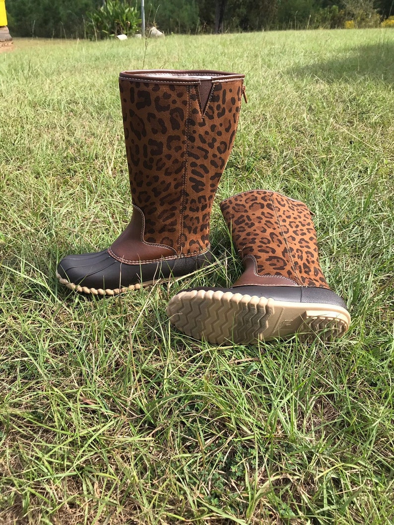 tall duck boots monogrammed