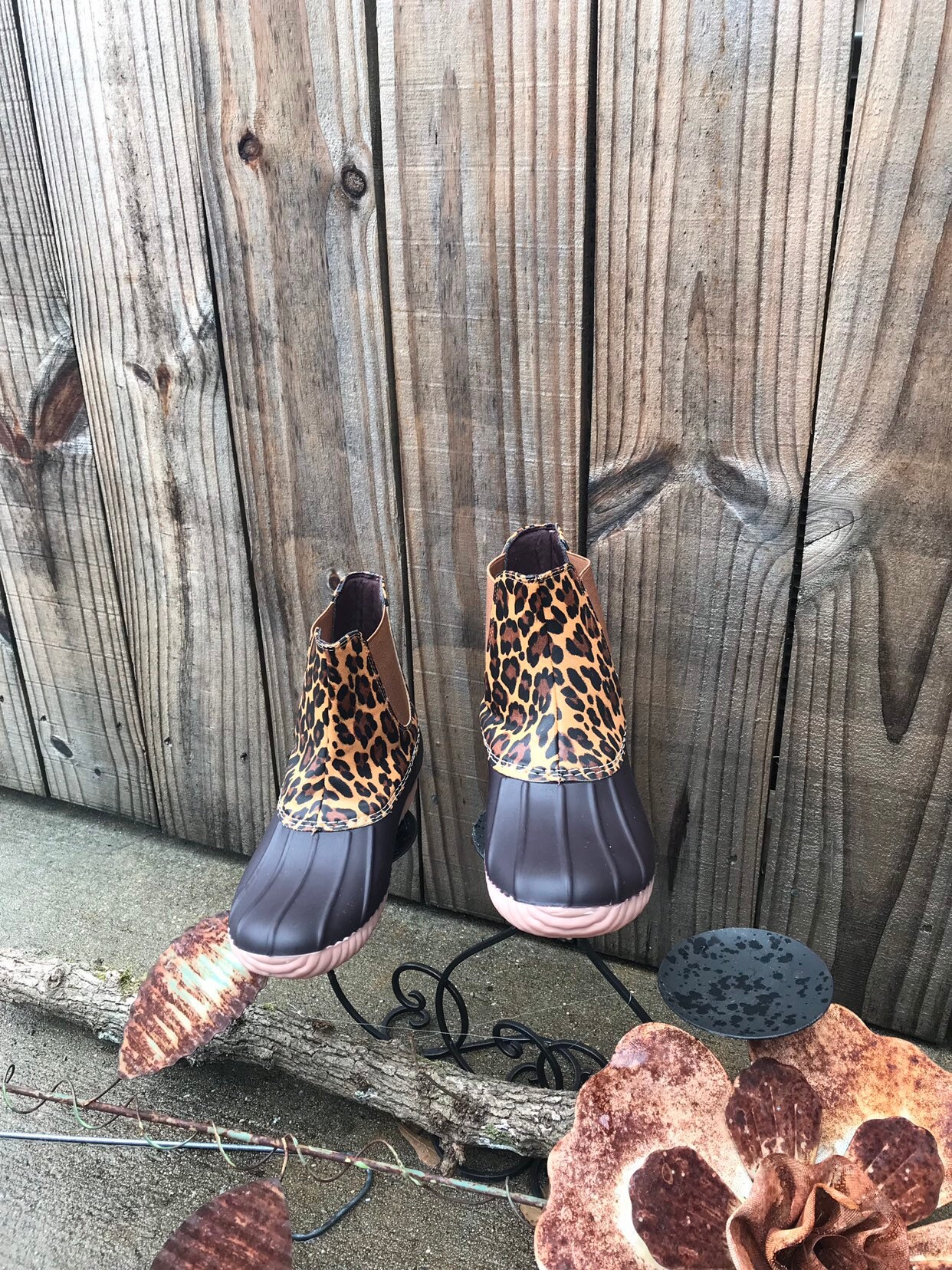 cheetah duck boots