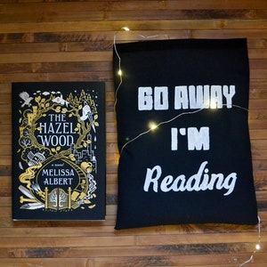 Go away I'm Reading booksleeve_hardcover booksleeve paperback_bookcozy_bibliophile gift_bookaholic_bookaddict_reader_black booksleeve