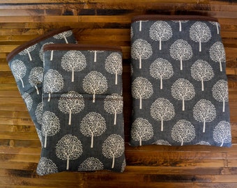 Trees booksleeve_hardcover booksleeve paperback_bibliophile gift_bookaholic_bookaddict_reader_grey bookbag_forest booksleeve_book cozy