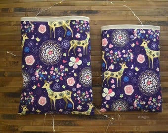 Deer booksleeve_hardcover booksleeve paperback_magical booksleeve_book cosy_bibliophile gift_bookaholic_bookaddict_reader_purple floresta