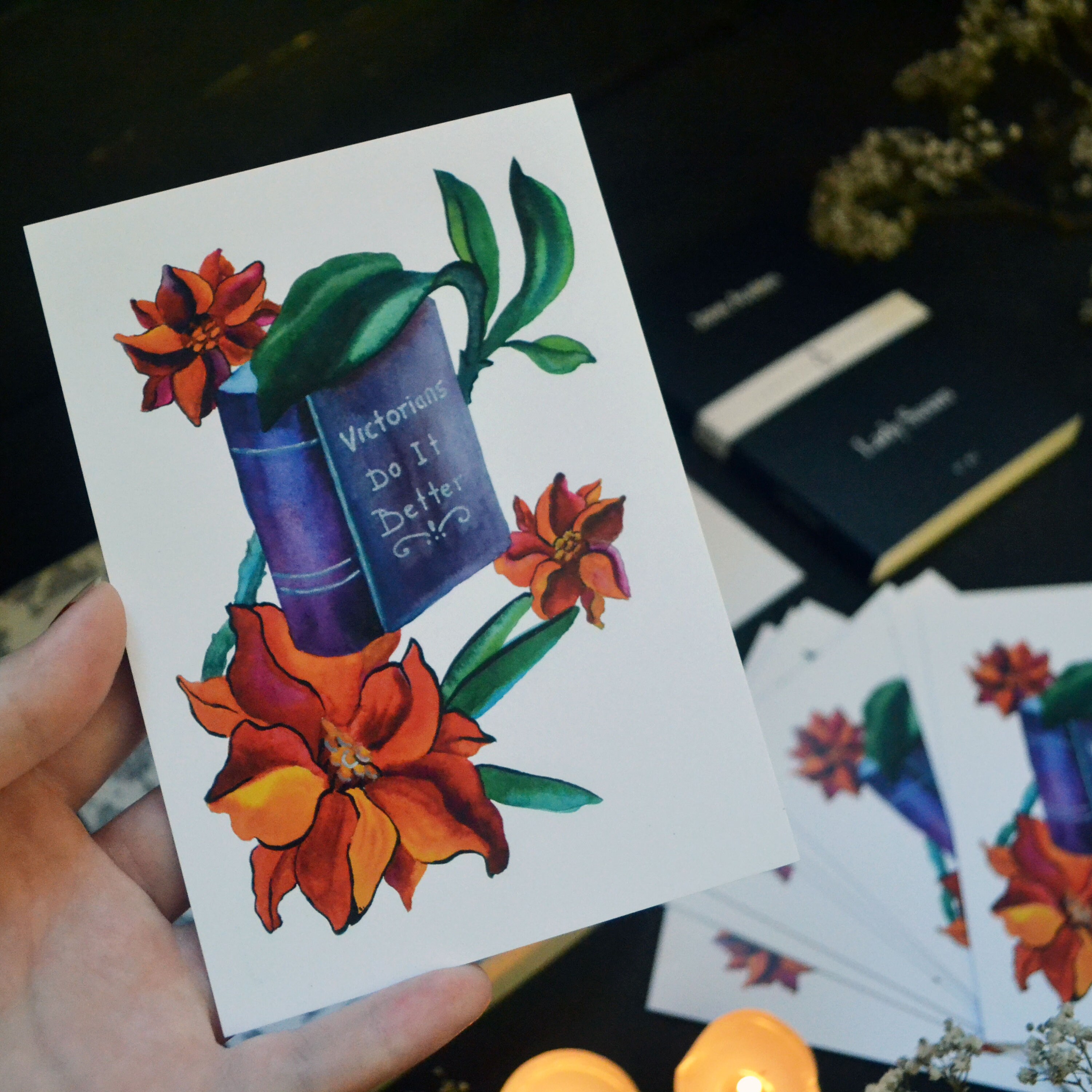 Buy Bookish Print A6 Bookish Postcard Victorian Print Reader Online in