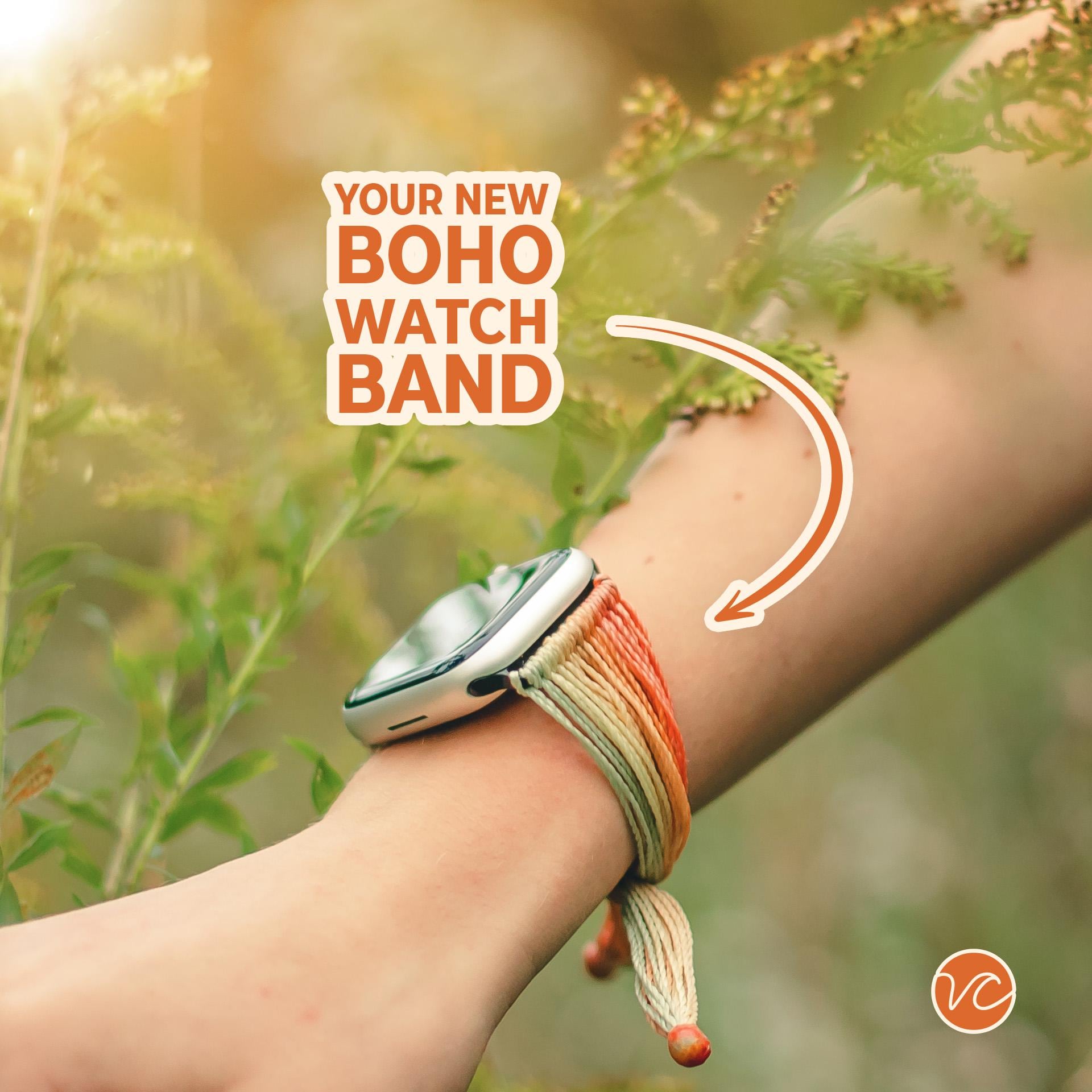 Boho Apple Watch Band, Custom, Waterproof, Comfortable, Bohemian, Colorful, Pura Vida Inspired, 38mm 40mm 41mm 42mm 44mm 45mm, All Series