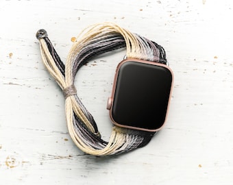 Boho Apple Watch Band- Customizable, 40mm, 41mm, 42mm 44mm, Series 1 2 3 4 5 6 7 8 9 SE Pairs w/ Pura Vida, Bohemian Hippie Style, Colorful
