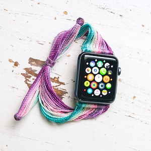 Boho Apple Watch Band, Customizable, 38mm 40mm 42mm 44mm, Series 1, 2, 3, 4, 5, 6, 7,  Pura Vida Inspired, Bohemian Hippie Style, Colorful