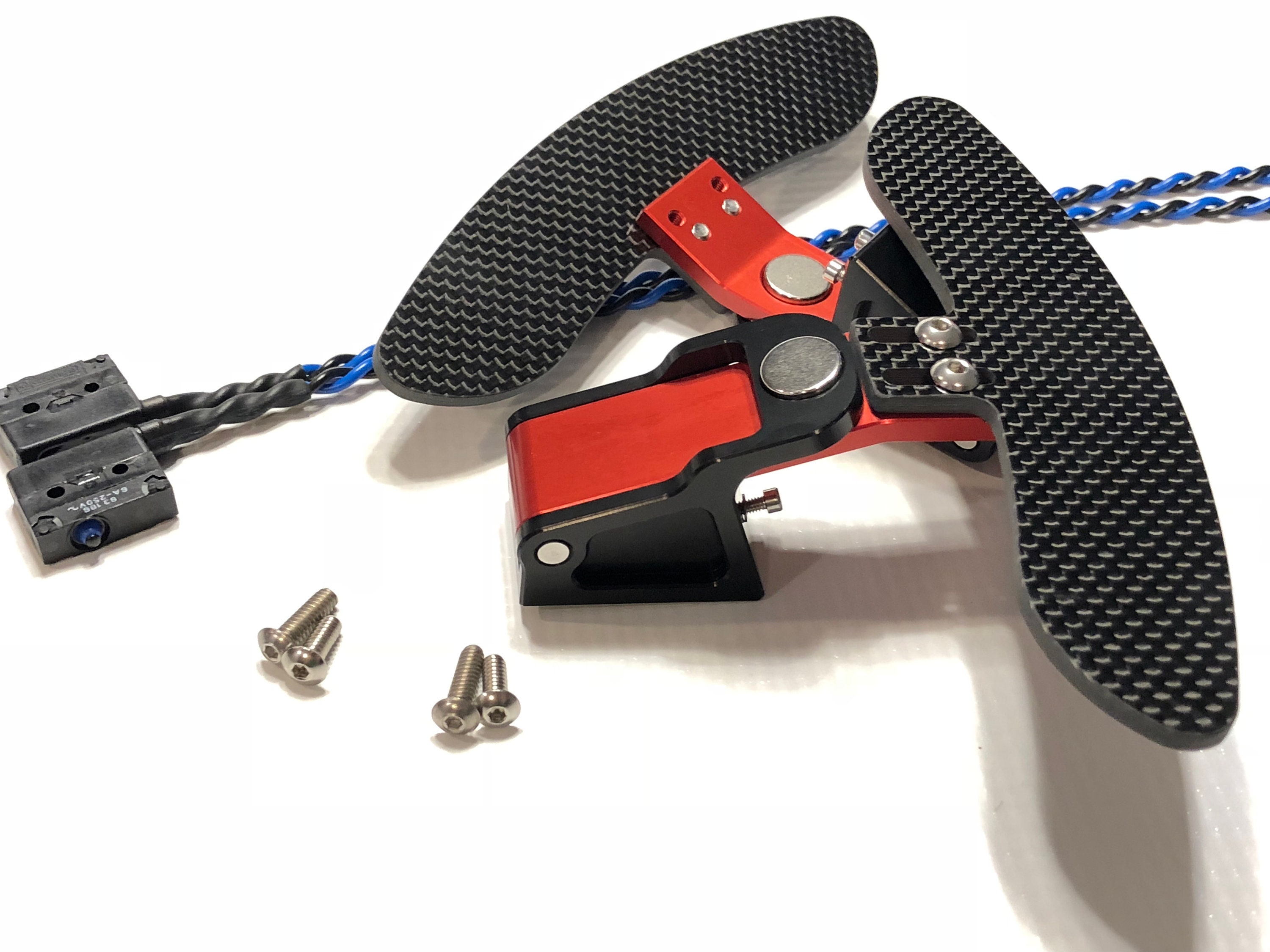 Sim Racing Paddle Shifters Set Made From Aluminum and Carbon Fiber 