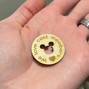 Cast Member Token of Appreciation | Disney Inspired | Laser Cut Wood | Mickey head