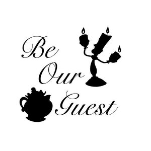 Disney Be Our Guest Wall Decal 12&quot;x12&quot; | Premium Design | Disney Chip Wall Decal |  Wall Vinyl Lumiere Mrs Potts