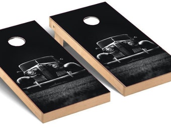 Classic Car Cornhole Wrap Non Laminated Baggo Skin Sticker Wraps Bag Toss Decal Oldie Car Show Tematizado