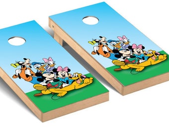 Super 6 Cornhole Wrap Mickey Minnie Donald Daisy Goofy Pluto Disney Inspirado no laminado Baggo Piel Pegatina Wraps Bag Toss Decalcal