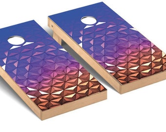 EPCOT Spaceship Earth Inspired Art Cornhole Wrap Non Laminated Baggo Skin Sticker Wraps Bag Toss Decal Epcot Ball Space Ship Disney Themed