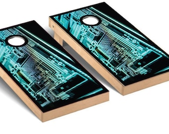 Circuito informático Cornhole Wrap No Laminado Baggo Piel Pegatina Wraps Bolsa Lanza Calca Electrónica Circuitry Tema