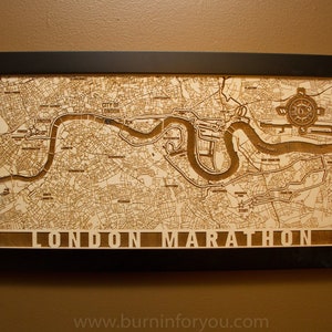 Carte du marathon de Londres gravée au laser