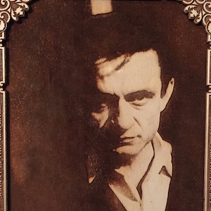 Johnny Cash - The Man in Black - Laser Engraved Portrait