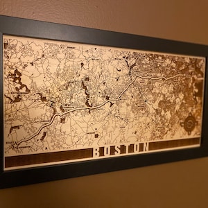 Boston - 26.2 Map - Laser Engraved with Marathon Route