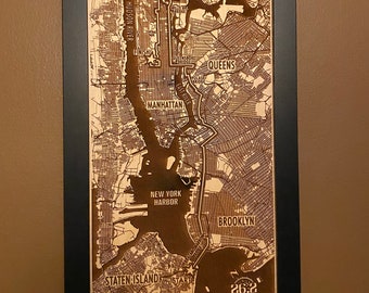 New York City - 26.2 Map - Laser Engraved with Marathon Route