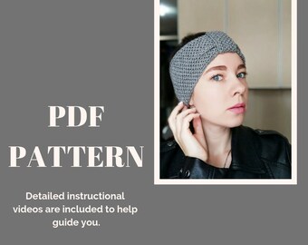 Knit headband pattern PDF pattern Headband bow Digital download printable pattern Ear warmer Easy knit pattern