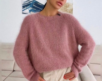 Knitting pattern sweater Easy knitting patterns Raglan knit sweater Digital pullover pattern