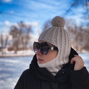Knit balaclava pattern Hat knitting pattern Knit hood pattern Balaclava ski mask pattern Balaclava mask Balaclava women