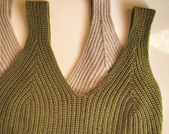Crop top pattern Knitting top pattern Ribbed tank top pattern Easy knit top pdf pattern Basic bralette