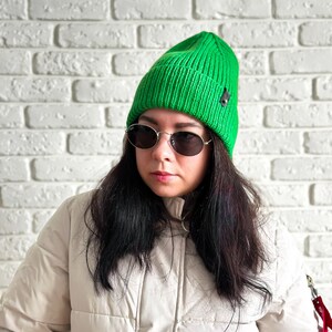 Knit cashmere beanie hat Winter wool hat Unisex hand knit hat Warm knit hat women