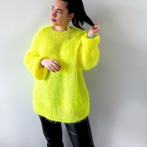 Neon Yellow Sweater Etsy UK