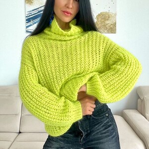 Oversize knit sweater pattern Mohair loose knit sweater pattern Turtleneck mohair sweater Knitting patterns Chunky knit sweater Fall sweater