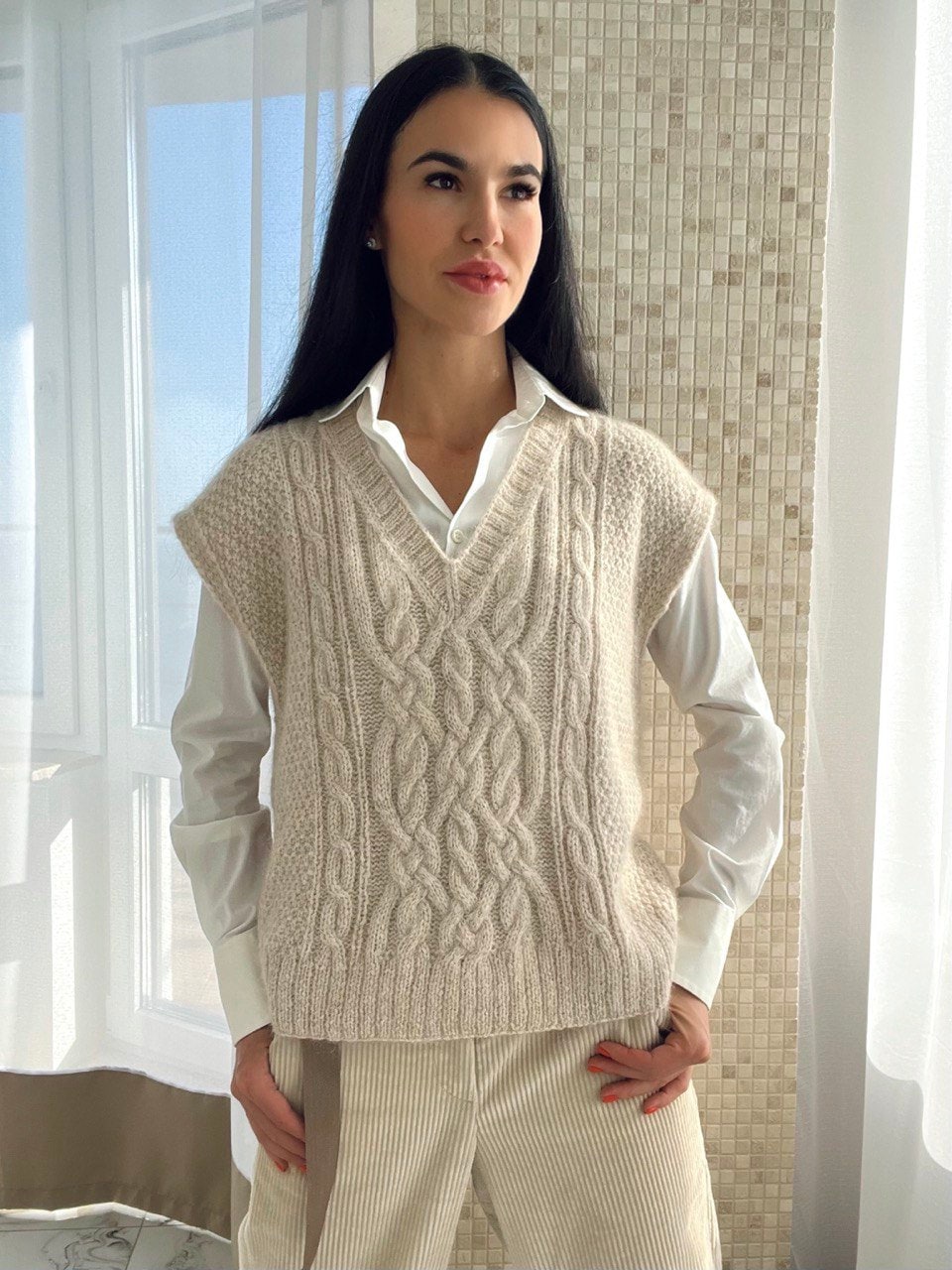 Sweater Vest Knitted Vest for Women Cable Knit Vest Sleeveless - Etsy