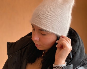 Angora Beanie Angora Fluffy Hat Warm and Cozy Angora Hat