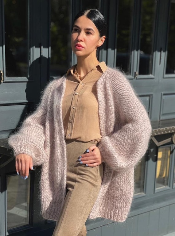 Oversized Mohair Chunky Knit Cardigan Knitted Handmade Cardigan Long Hand Knit Cardigan for Women Aesthetic Clothes - Etsy Oversized Mohair Chunky Knit Cardigan Knitted Handmade Cardigan Long Hand Knit Cardigan for Women Aesthetic Clothes - Etsy