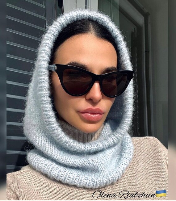 Knit Stylish Hood Hand Knitted Hood Fluffy Mohair Hood Women