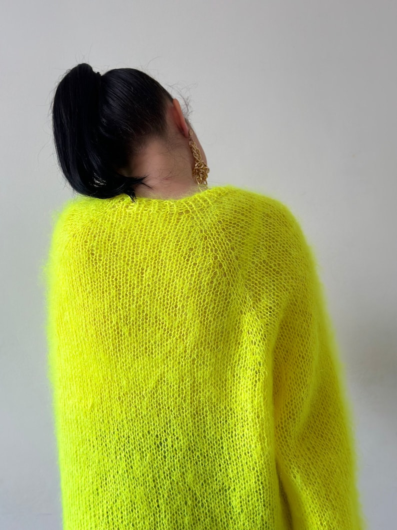 Knitting pattern mohair sweater Easy knitting sweater pattern Oversized knit sweater Top down sweater pdf pattern Womens patterns image 3