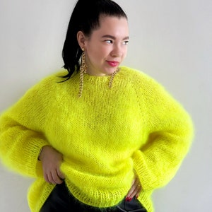 Knitting pattern mohair sweater Easy knitting sweater pattern Oversized knit sweater Top down sweater pdf pattern Womens patterns image 2