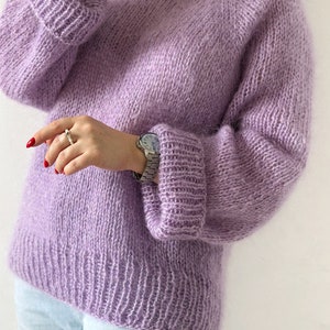 Knitting pattern mohair sweater Easy knitting sweater pattern Oversized knit sweater Top down sweater pdf pattern Womens patterns image 4