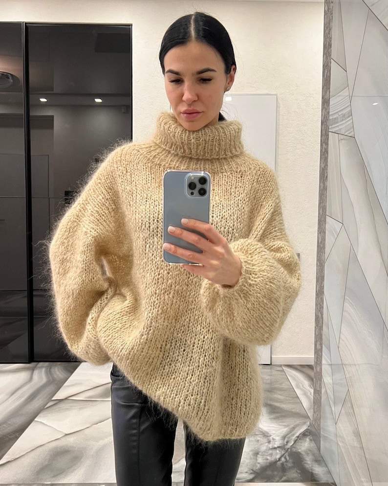 Shawl Style Knit Oversized Fluffy Sweater