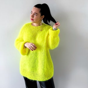 Knitting pattern mohair sweater Easy knitting sweater pattern Oversized knit sweater Top down sweater pdf pattern Womens patterns image 1