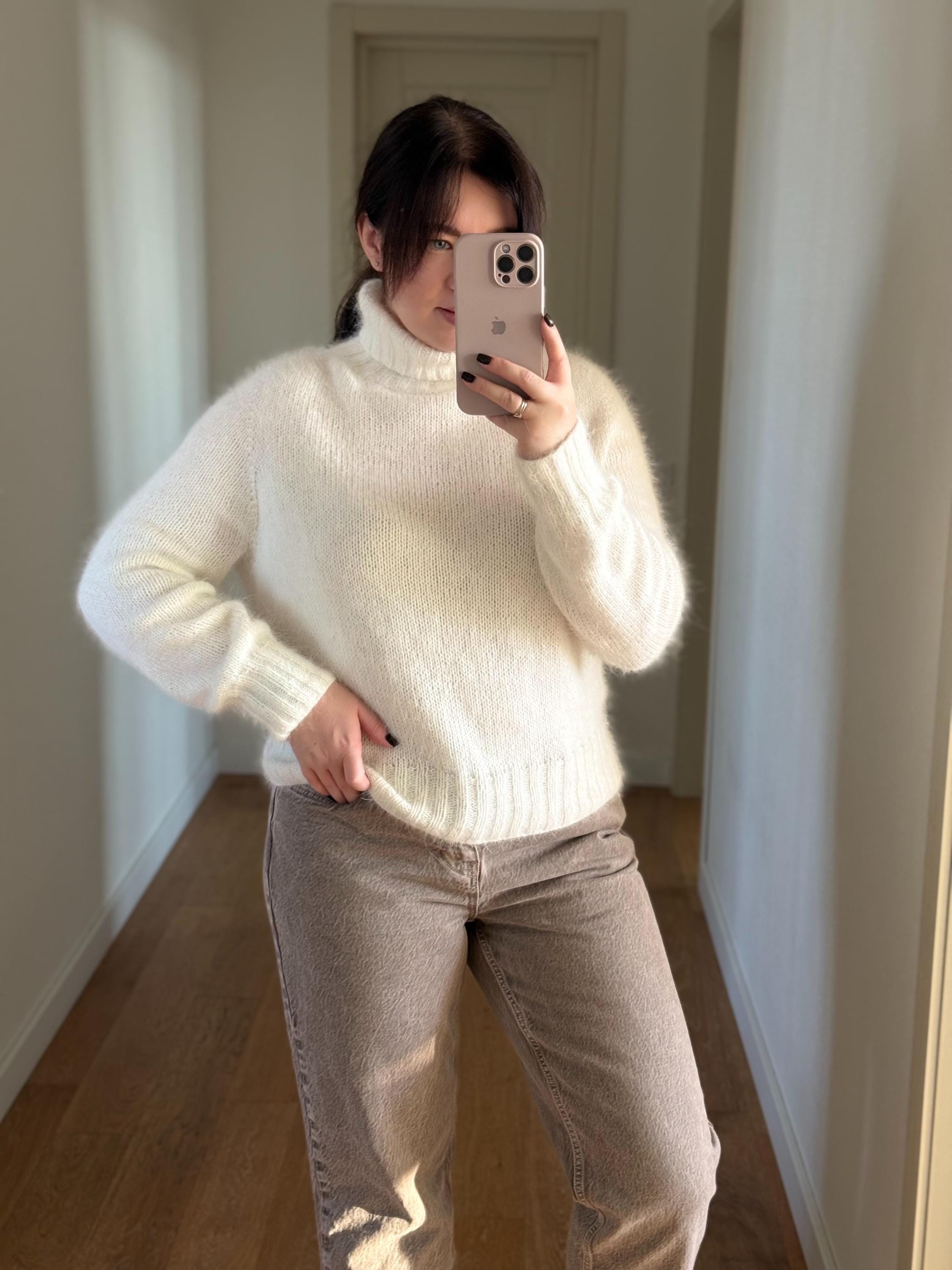 Hand Knit Angora Turtleneck Sweater: Oversized Fuzzy Wool - Etsy