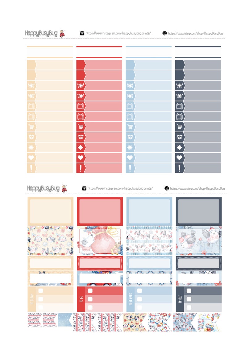Holly Jolly Weekly Kit Printable Planner Stickers W/ - Etsy