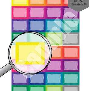 Half Boxes Square Corners, w/ Silhouette Cut Files + PNG+ PDF / Instant Download / Printable Planner Stickers / Erin Condren / Happy Planner
