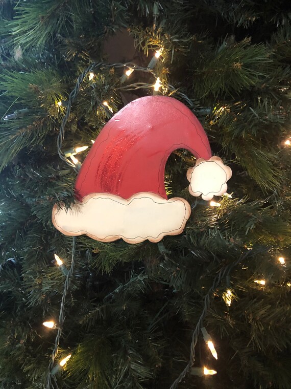 RED SANTA HAT Christmas metal sign, Santa hat yard sign , Santa hat wall art, large Red Santa hat ornament, Santa hat Christmas decor