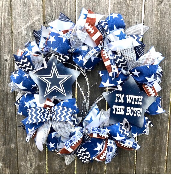 DALLAS COWBOYS WREATH, I'm with the boys sign, dallas cowboys football wreath, dallas cowboys decor