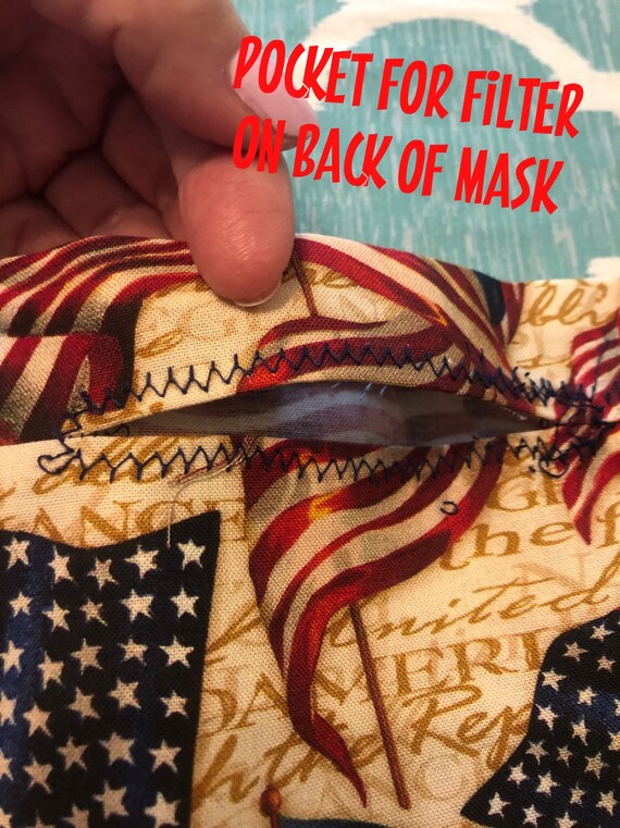 ADD POCKET to Fabric Mask for FILTER