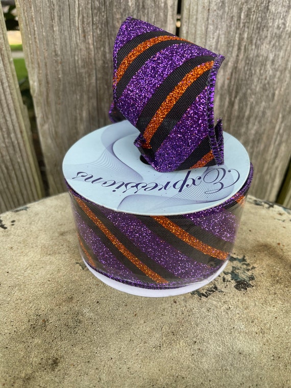 HALLOWEEN GLITTER stripe RIBBON