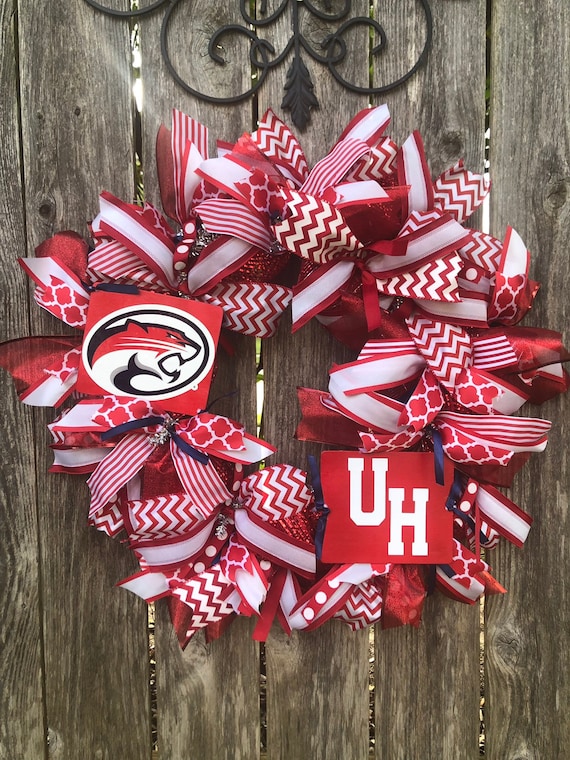 UNIVERSITY of HOUSTON Wreath, UH wreath, coogs wreath, Uh college wreath