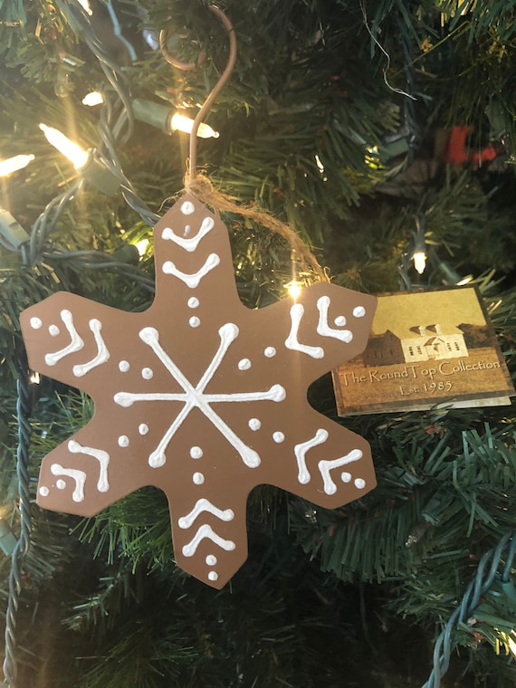 GINGERBREAD SNOWFLAKE CHRISTMAS metal ornament, Christmas ornament, Christmas Decor Snowflake , Cookie ornament