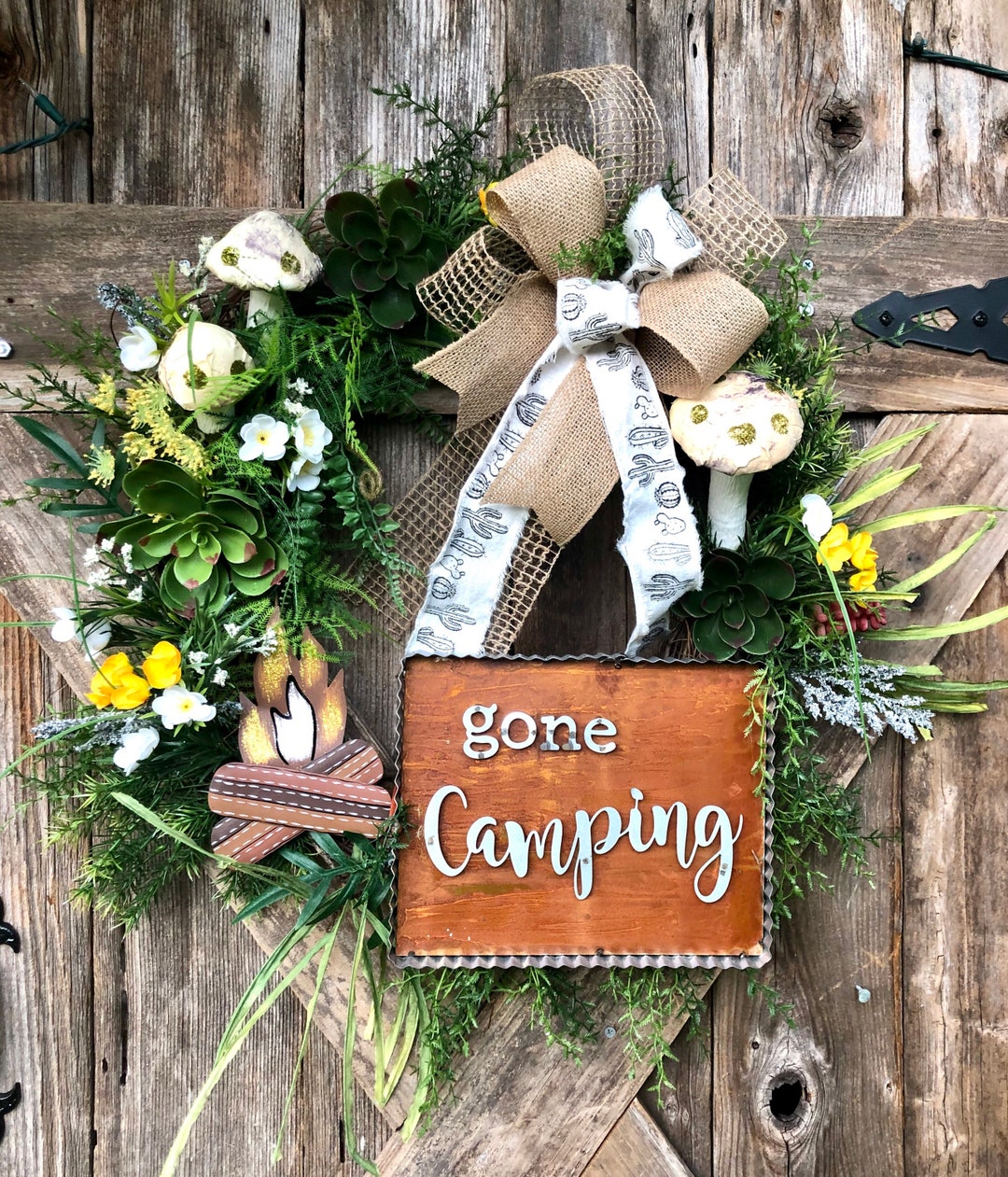 GONE CAMPING Wreath Gone Camping Sign Camping Decor - Etsy