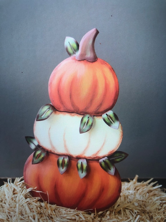 WHITE ORANGE PUMPKIN Topiary Sign, white metal pumpkin, pumpkin metal sign, round top pumpkin sign
